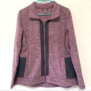 MTA jacket, zipper jacket, workout jacket, running jacket, grey and magenta, M